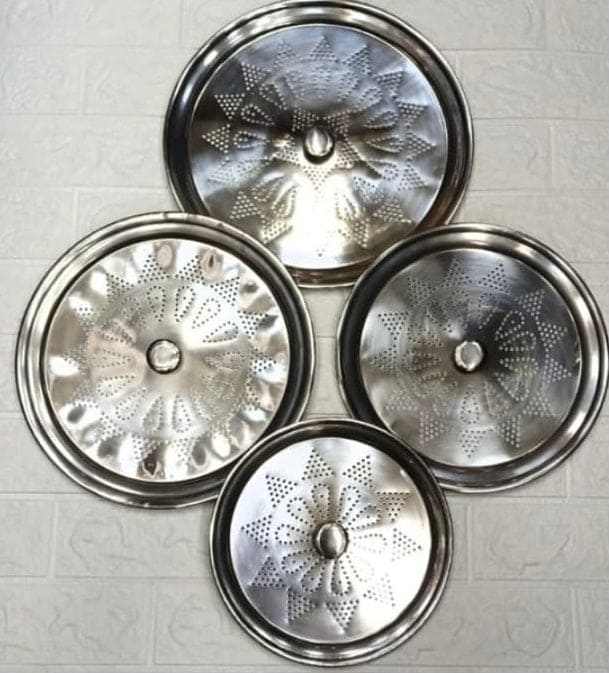 Stainless Steel Top Cover, Pot Tope Strainer Lid, Perforated Pots Pans Cover, Dekchi Pot Cover, Kitchen Cookware Cover Lid Stainless Steel Top Cover, Pot Tope Strainer Lid, Perforated Pots Pans Cover, Dekchi Pot Cover, Kitchen Cookware Cover Lid